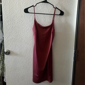 Mind Code Satin Slip Dress - Dusty Rose